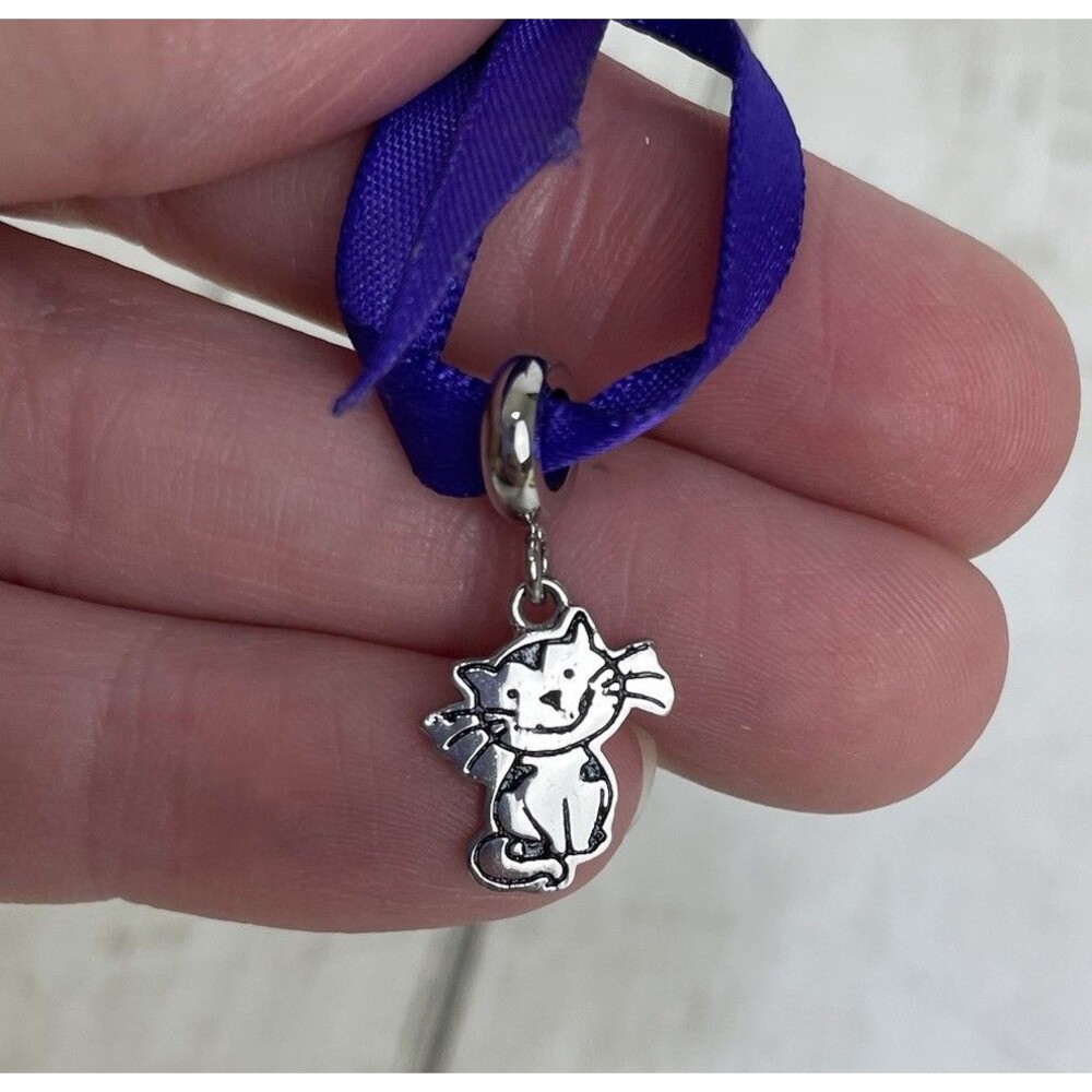 Hallmark Connections Cat Dangle Charm Bead Stainless Steel NWOT